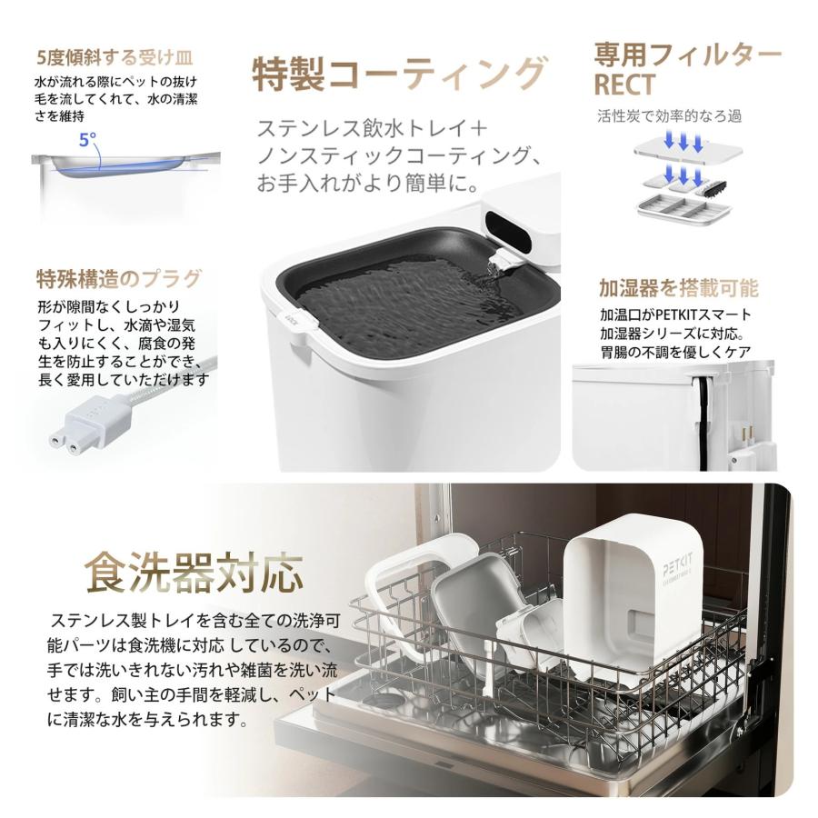 PETKIT ペットキット食洗器対応自動給水機 EVERSWEET MAX2 ホワイト