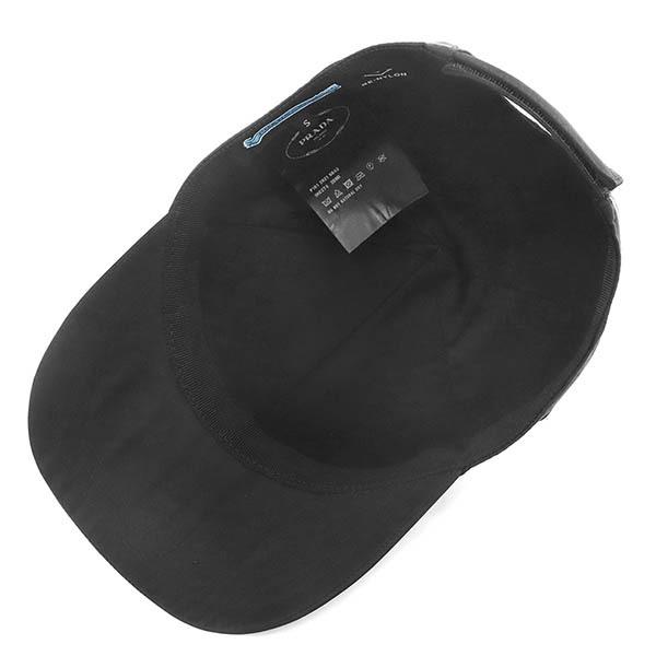 プラダ キャップ 帽子 PRADA メンズ サイド 三角ロゴ Sサイズ ブラック 1HC274 2DMI F0002 S