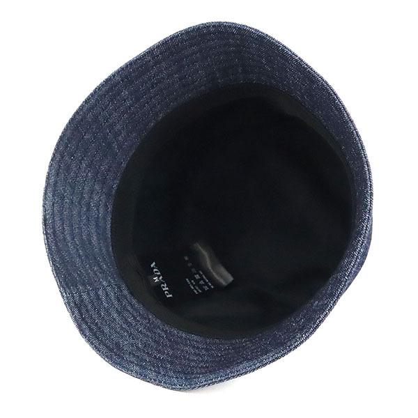 PRADA プラダ 帽子 デニム 三角ロゴ バケットハット Mサイズ PRADA プラダ 帽子 デニム 三角ロゴ バケットハット Mサイズ