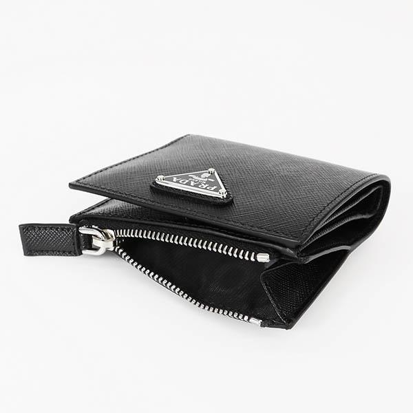 PRADA プラダ 二つ折り財布 三角ロゴ ブラック メンズ PRADA プラダ 二つ折り財布 三角ロゴ ブラック メンズ