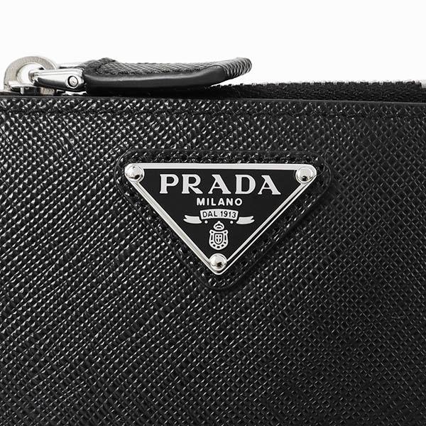 PRADA プラダ 二つ折り財布 三角ロゴ ブラック メンズ PRADA プラダ 二つ折り財布 三角ロゴ ブラック メンズ