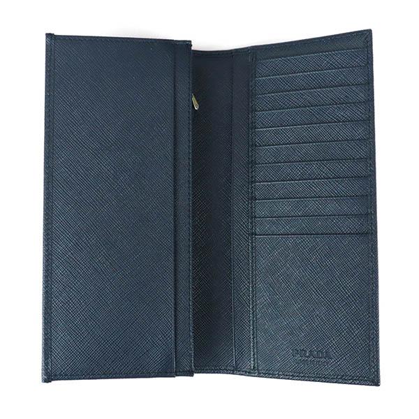 プラダ　サフィアーノ　長財布　2MV836　メンズ　ネイビー　371 PRADA 2MV836 PORTAF.VERTICALE SAFFIANO / プラダ サフィアーノ