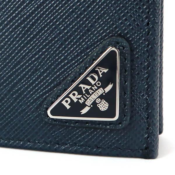 PRADA ネイビー レザー 長財布(札入れ) PRADA プラダ サフィアーノ 長財布 二つ折り 小銭入れ レザー 青
