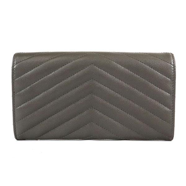 YSL グレー キルティング 長財布