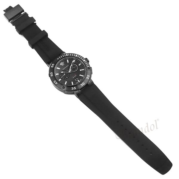 《期間限定P10倍》ヴェルサーチ 腕時計 VERSACE メンズ Vエクストリーム デュアルタイム 46mm ブラック VECN00219
