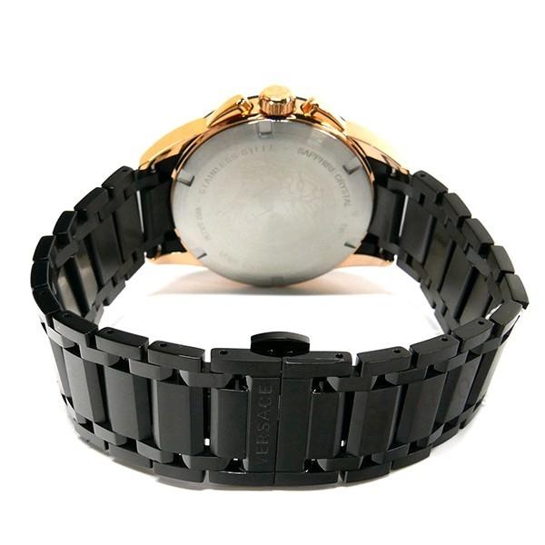 腕時計 VERSACE メンズ キャラクタークロノ 42mm ブラック×ローズゴールド VEM800418 【兼】