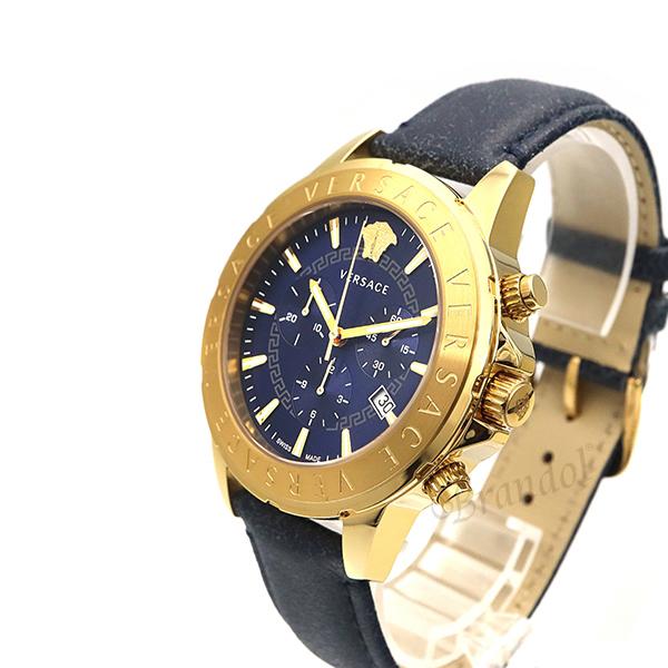 最大1100円クーポン ヴェルサーチ Versace メンズ 腕時計 Chrono Signature 44mm ネイビー ゴールド Vev Vs Vev Brandol 通販 Yahoo ショッピング