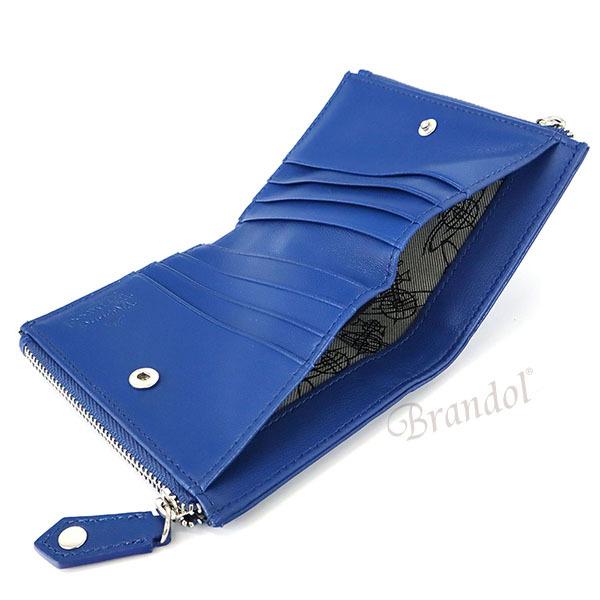 絶対一番安い 最大1000円クーポン ヴィヴィアンウエストウッド Vivienne Westwood レディース 二つ折り財布 レザー ブルー Emma K401 柔らかい Etechnologies Shop