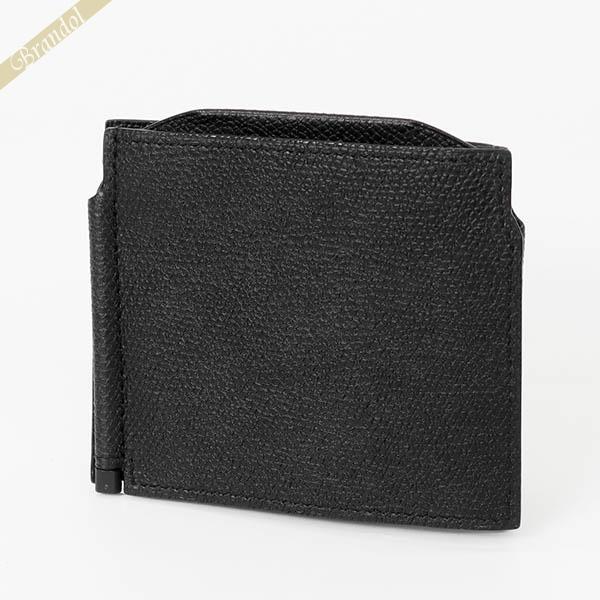 美品 Valextra 二つ折り 財布 マネークリップ ヴァレクストラ グレー Valextra ヴァレクストラ マネークリップ レザー GRIP SPRING 二