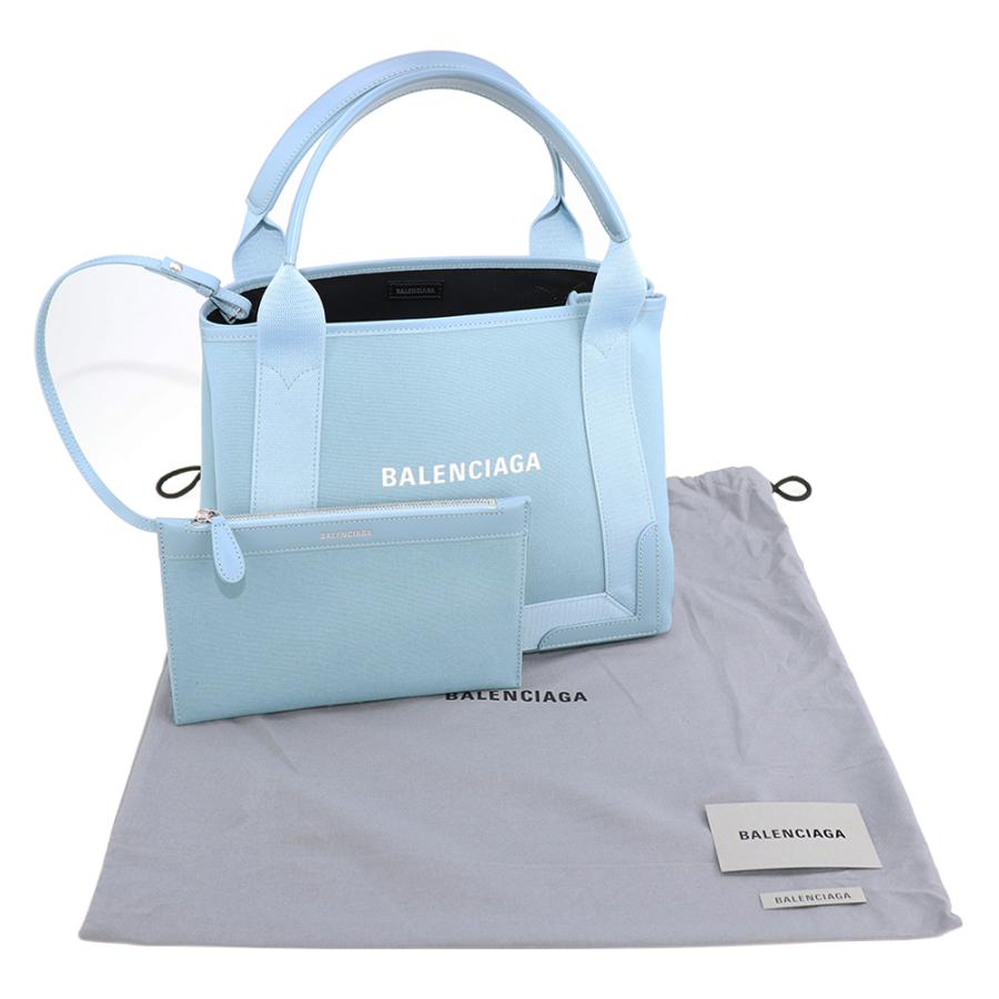 バレンシアガ バッグ BALENCIAGA トートバッグ ハンドバッグ 339933 NAVY CABAS ネイビーカバス S 軽量 A4 コットン  キャンバス レザー 本革 ポーチ