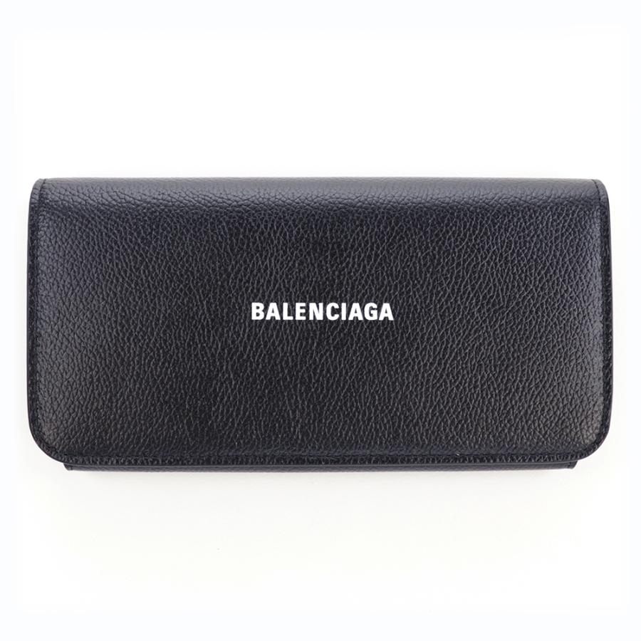 バレンシアガ 財布 二つ折り 長財布 BALENCIAGA ブラック レザー 本革