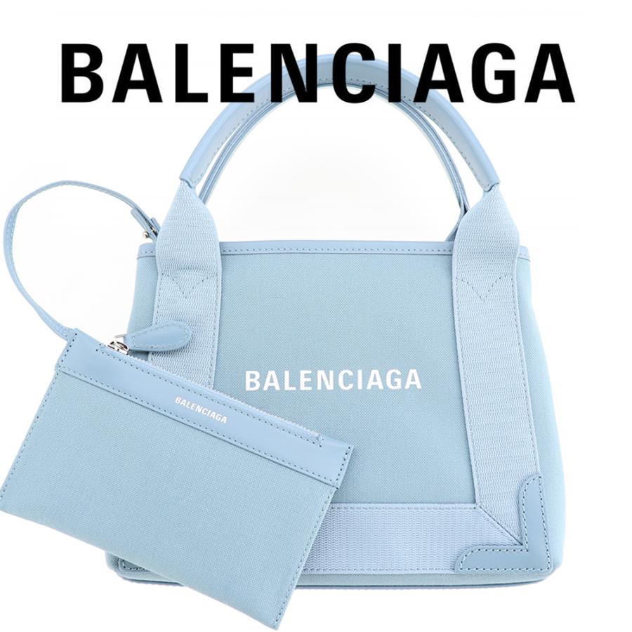 バレンシアガ バッグ ショルダーバッグ BALENCIAGA トートバッグ ネイビーカバ XS キャンバス ブルーグレー ロゴ ポーチ付き 鞄