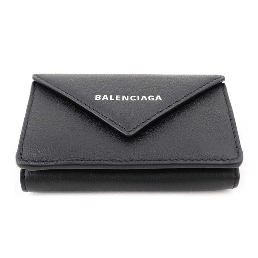 バレンシアガ 財布 三つ折り BALENCIAGA ミニ財布  ブラック コンパクト スマートウォレット キャッシュレス レザー ペーパーウォレット 黒 391446｜brandparks｜05