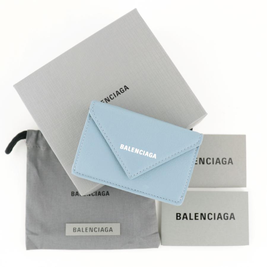 BALENCIAGA バレンシアガ 財布 三つ折り ミニ財布 ブルーグレー BALENCIAGA バレンシアガ 財布 三つ折り ミニ財布 ブルーグレー