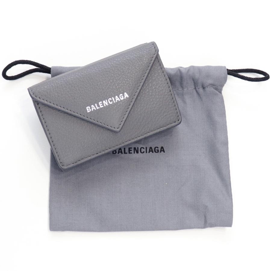 バレンシアガ 財布 三つ折り BALENCIAGA ミニ財布 グレー 灰色 