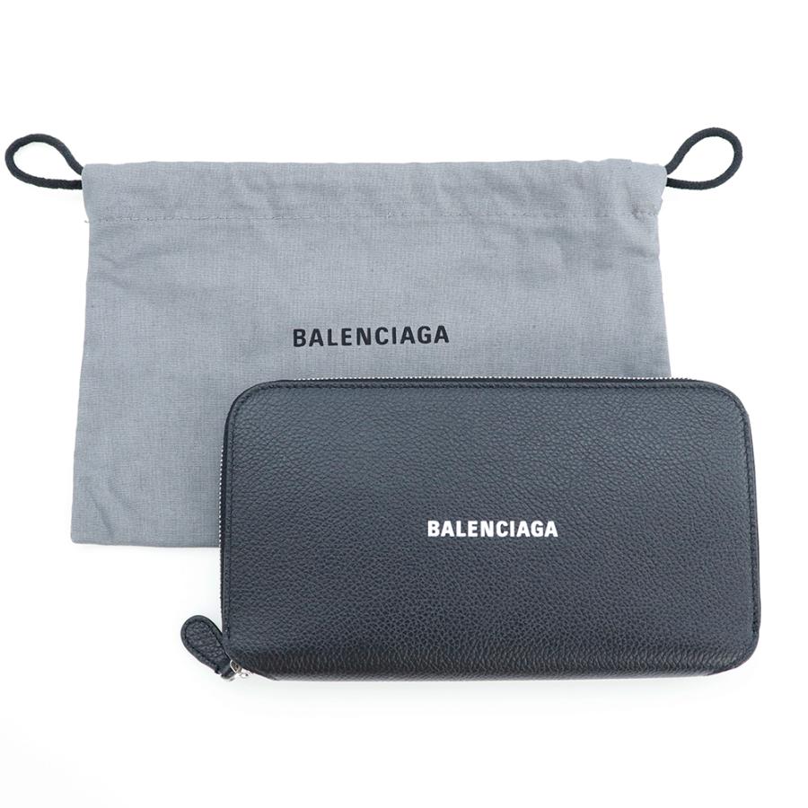 バレンシアガ 財布 長財布 BALENCIAGA ラウンドファスナー 小銭れ付き ブラック ホワイト 選べる2色 レザー じゃばら 大容量 594290