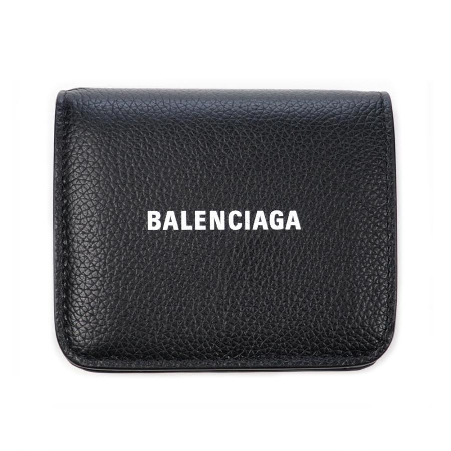 バレンシアガ 財布 二つ折り ブラック 黒色 ロゴ 小銭入れ カード