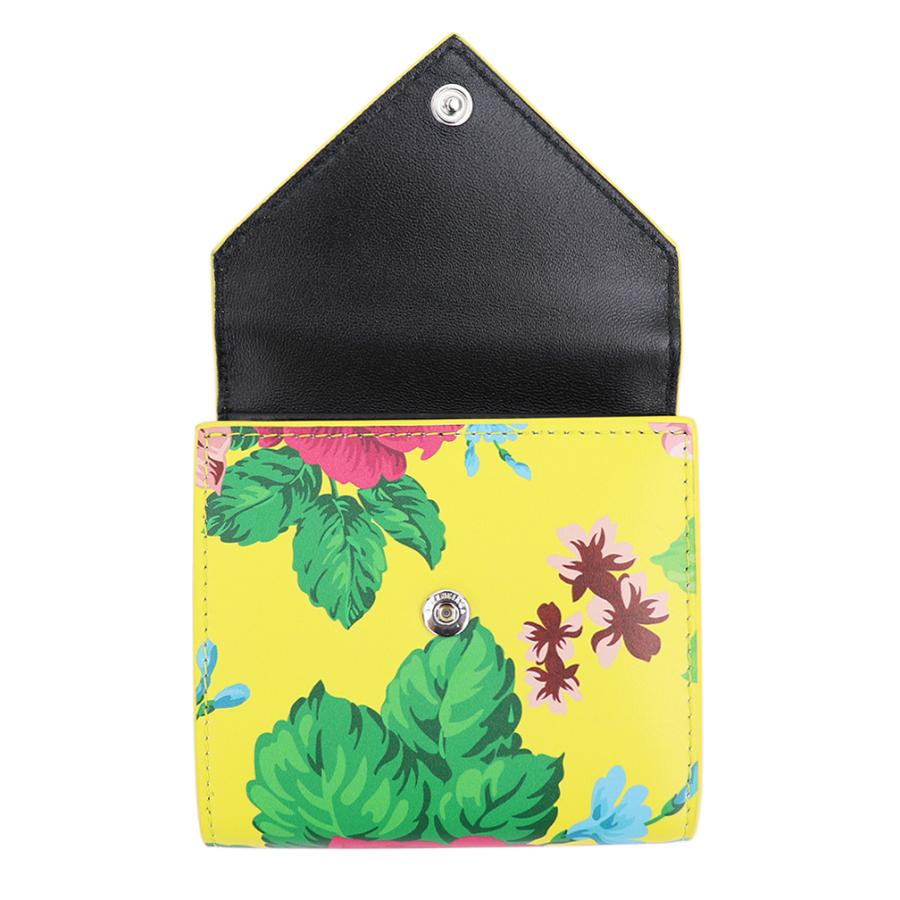 BALENCIAGA バレンシアガ 財布 ミニ財布 三つ折り 花柄 イエロー BALENCIAGA バレンシアガ 財布 ミニ財布 三つ折り 花柄 イエロー