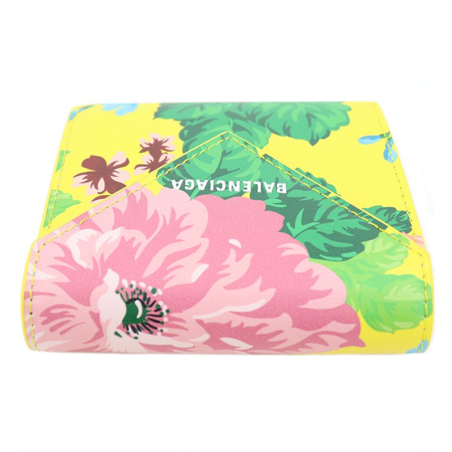 BALENCIAGA バレンシアガ 財布 ミニ財布 三つ折り 花柄 イエロー BALENCIAGA バレンシアガ 財布 ミニ財布 三つ折り 花柄 イエロー