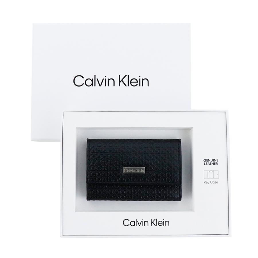 カルバンクライン キーケース 6連 Calvin Klein CK レザー 本革 ブラック BLACK キーリング キーカバー  RFID セキュリティー 箱付｜brandparks｜16
