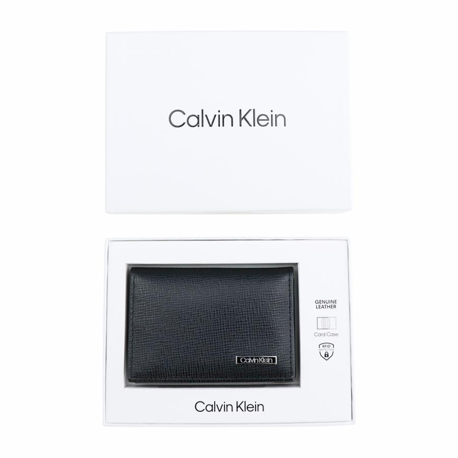 カルバンクライン カードケース CK Calvin Klein 名刺入れ パスケース レザー 本革 ブラック 二つ折り カードホルダー｜brandparks｜16
