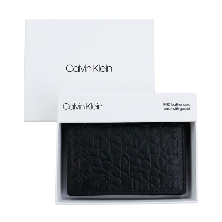 カルバンクライン カードケース CK Calvin Klein 名刺入れ パスケース レザー 本革 ブラック 二つ折り カードホルダー｜brandparks｜19