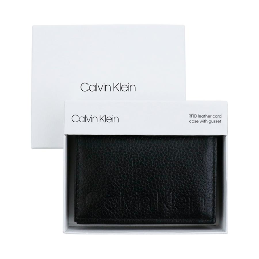 カルバンクライン カードケース CK Calvin Klein 名刺入れ パスケース レザー 本革 ブラック 二つ折り カードホルダー｜brandparks｜20
