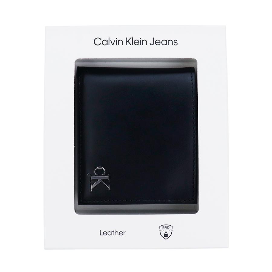 カルバンクライン 財布 二つ折り Calvin Klein ブラック 31KJ130003 001 BLACK 折財布 レザー 本革 CK ロゴプレート ミニ財布 コンパクト｜brandparks｜09