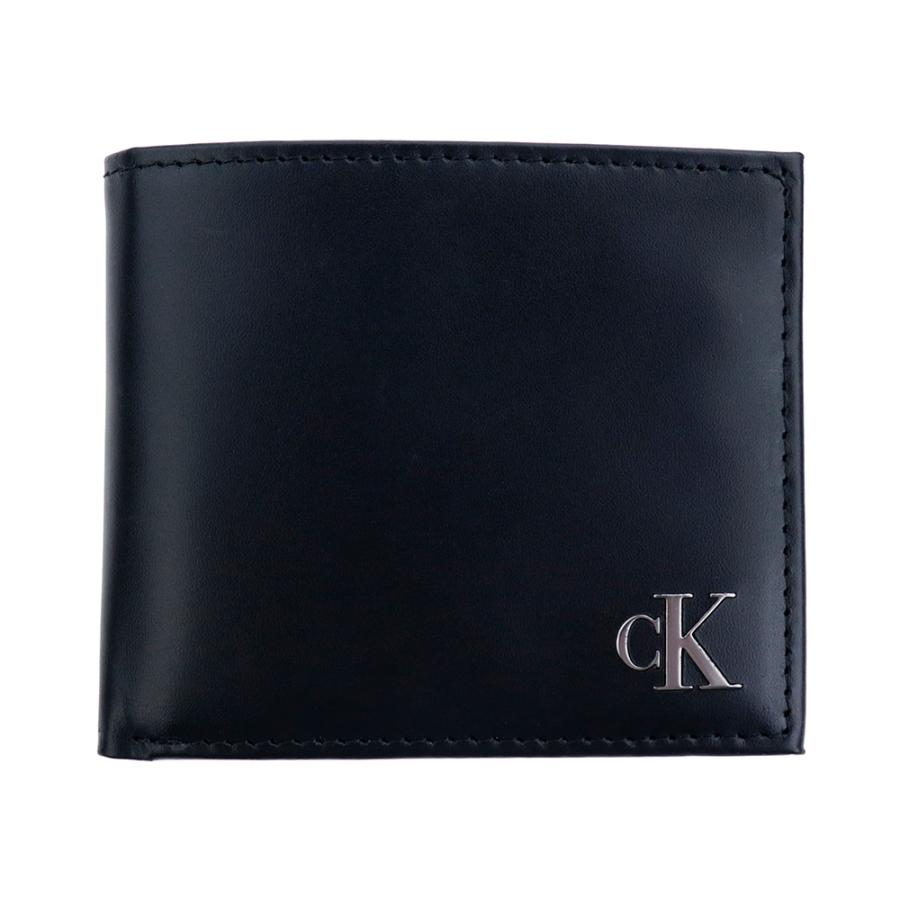 カルバンクライン 財布 二つ折り Calvin Klein ブラック 31KJ130003 001 BLACK 折財布 レザー 本革 CK ロゴプレート ミニ財布 コンパクト｜brandparks｜03