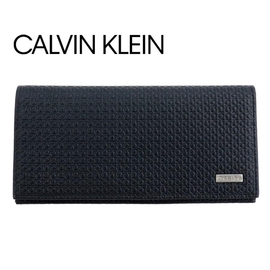   長財布 ブラック シンプル エンボスロゴ CKロゴ ☆カルバンクライン Calvin Klein☆CKロゴ長財布 ブラック 女性