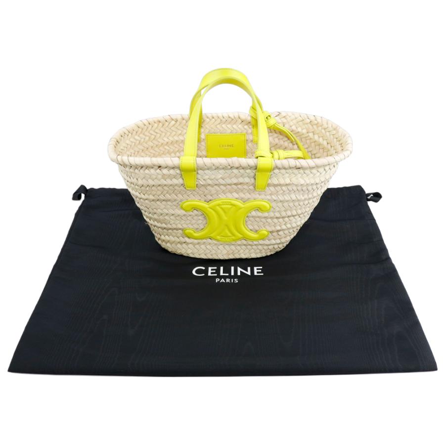 セリーヌ バッグ カゴバッグ CELINE 19400 2CGG 11AN ANIS / TEEN TRIOMPHE CLASSIC PANIER ストローバッグ イエロー｜brandparks｜03