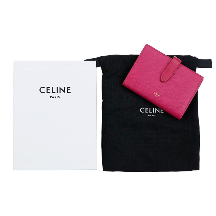 セリーヌ 財布 二つ折り CELINE ベルトフラップ ミディアム ストラップ ウォレット ESSENTIALS 10B64 3BFP 24PI PINK ピンク レザー 本革｜brandparks｜08