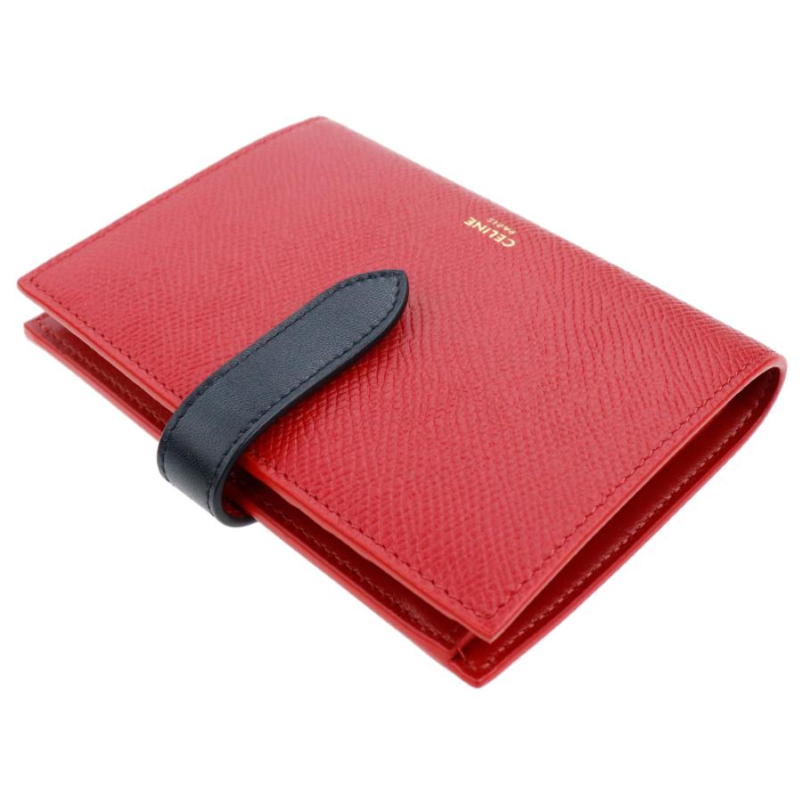 セリーヌ 財布 二つ折り CELINE ベルトフラップ ミディアム ストラップ ウォレット ESSENTIALS 10B64 3BRU 27RB RED / BLACK レッド ブラック レザー 本革｜brandparks｜04