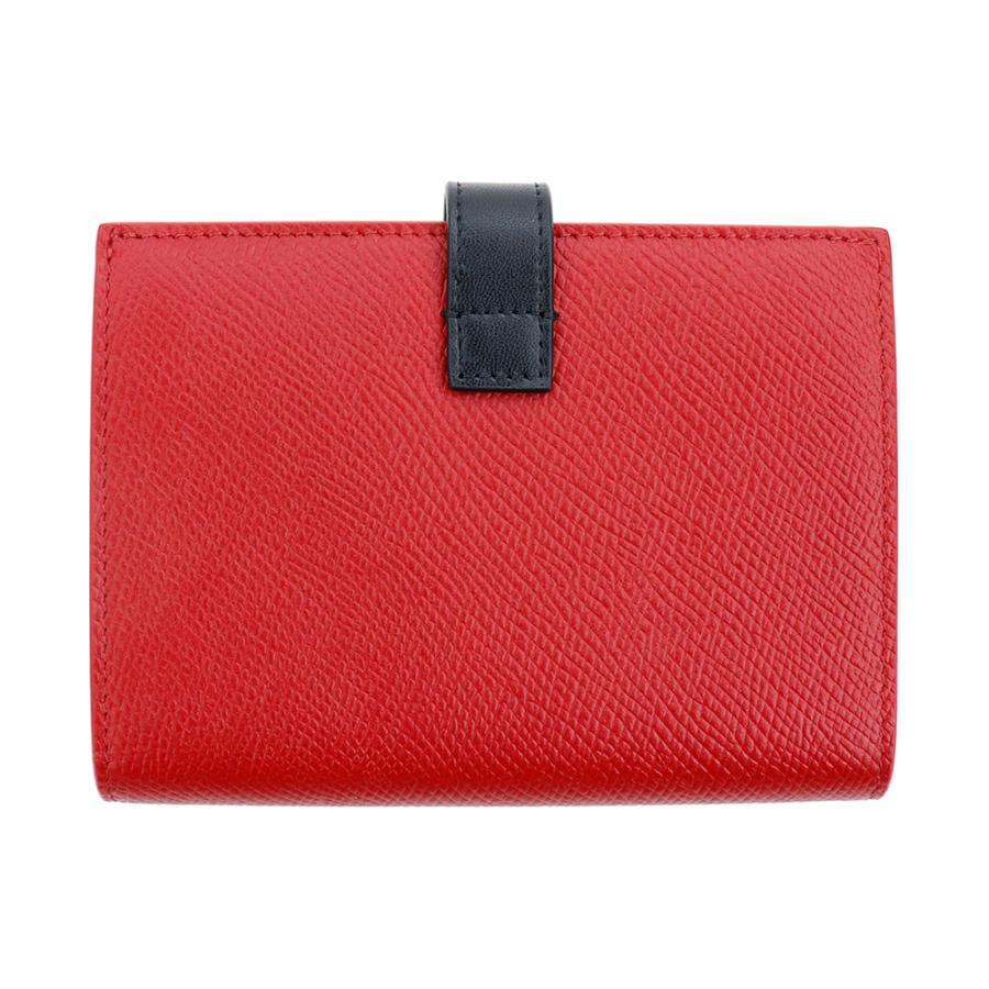 セリーヌ 財布 二つ折り CELINE ベルトフラップ ミディアム ストラップ ウォレット ESSENTIALS 10B64 3BRU 27RB RED / BLACK レッド ブラック レザー 本革｜brandparks｜07