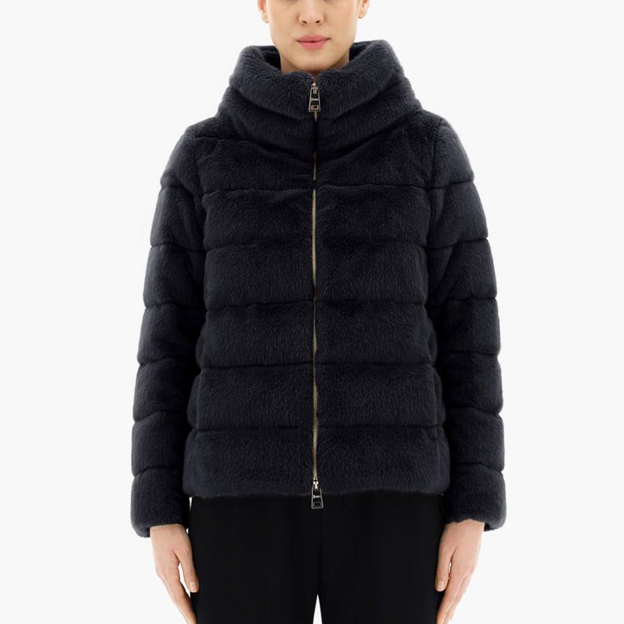 ヘルノ HERNO ダウンジャケット LADY CAPE レディ ケープ ファーコート ブルゾン アウター LADY FAUX FUR ...