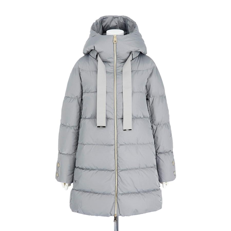 Herno フード付きダウンロングコート グレー HERNO（ヘルノ） ダウンジャケット レディース ロング ダウンコート