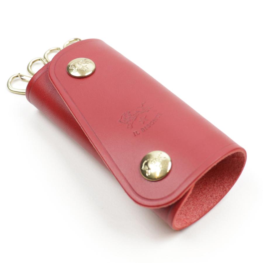 新品　イルビゾンテ　４連キーケース 赤　レッド　本革　IL BISONTE IL BISONTE（イルビゾンテ） キーケース 4連 ロッソ レッド キーリング