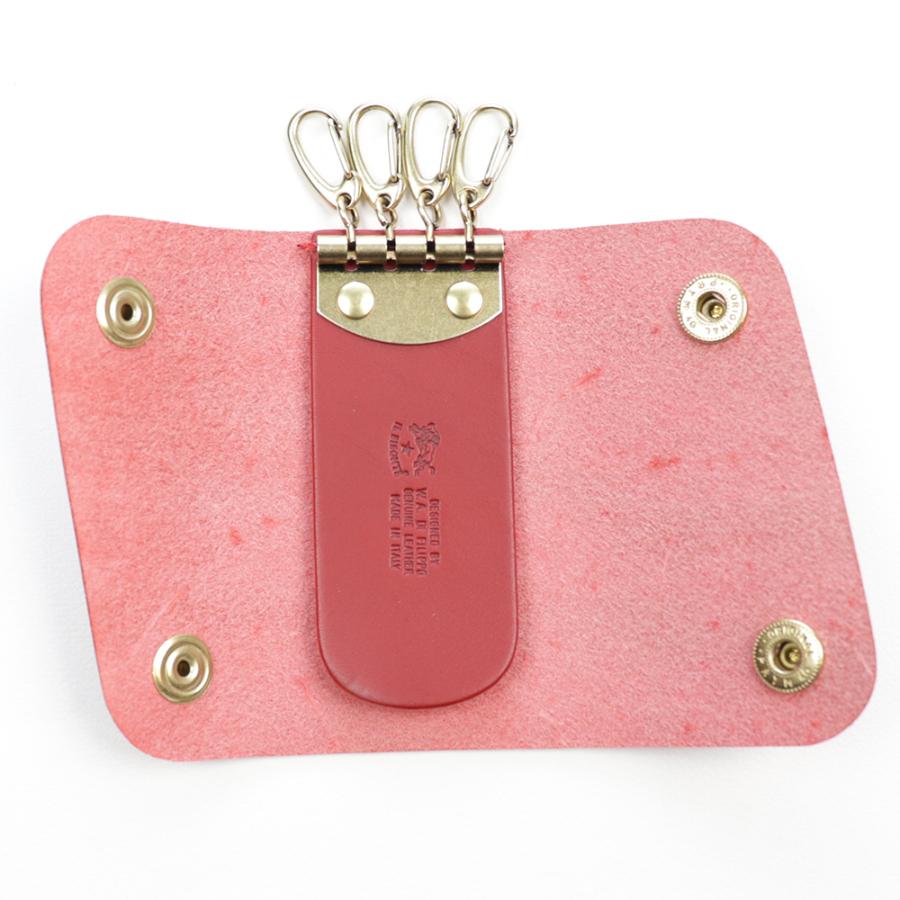 IL BISONTE（イルビゾンテ） キーケース 4連 ロッソ レッド キーリング