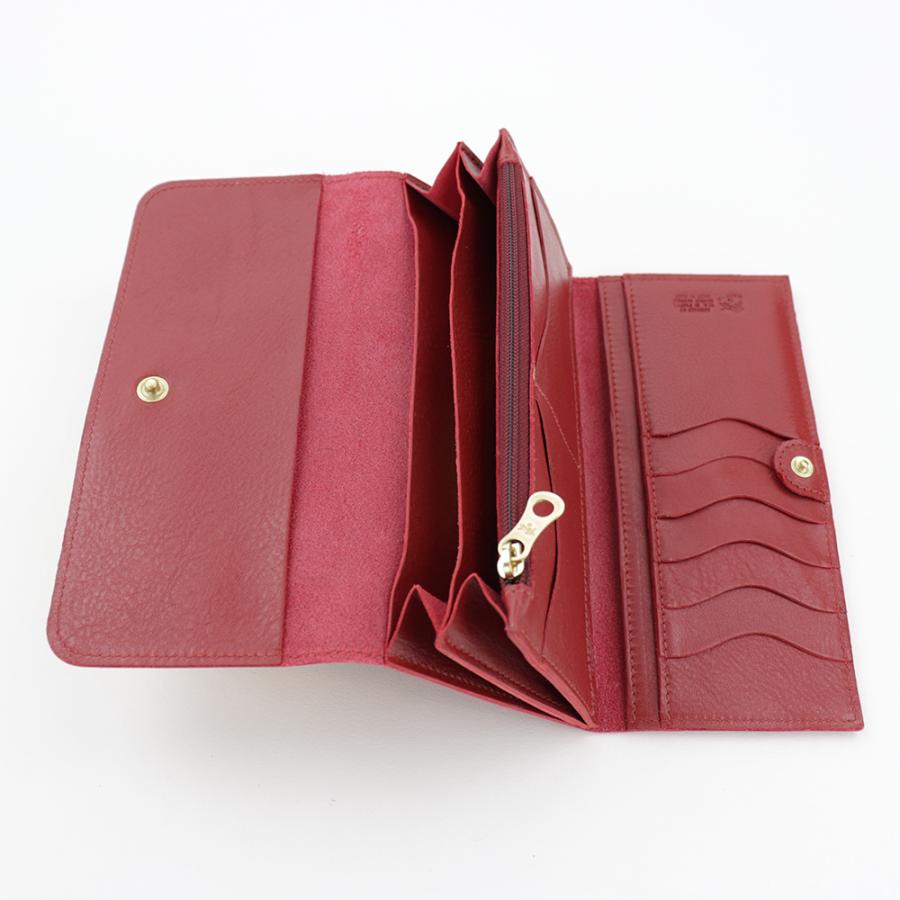 IL BISONTE イルビゾンテ 長財布 三つ折り レッド ロッソ 赤色 IL BISONTE イルビゾンテ 長財布 三つ折り レッド ロッソ 赤色