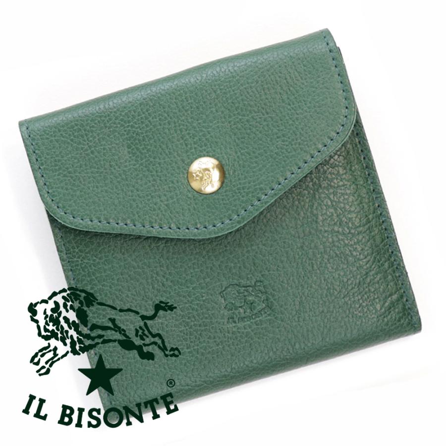 イルビゾンテ 財布 二つ折り IL BISONTE ホック ボタン 折財布 レザー 本革 C0424 P ヴェルデ グリーン 小銭入れ付き  コインケース : ilbisonte-0007-0-vgr : ブランドパークス Yahoo!店 - 通販 - Yahoo!ショッピング