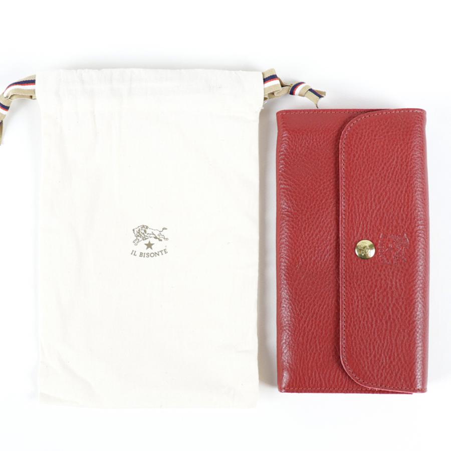 IL BISONTE（イルビゾンテ） 長財布 二つ折り レザー 本革 ルビー
