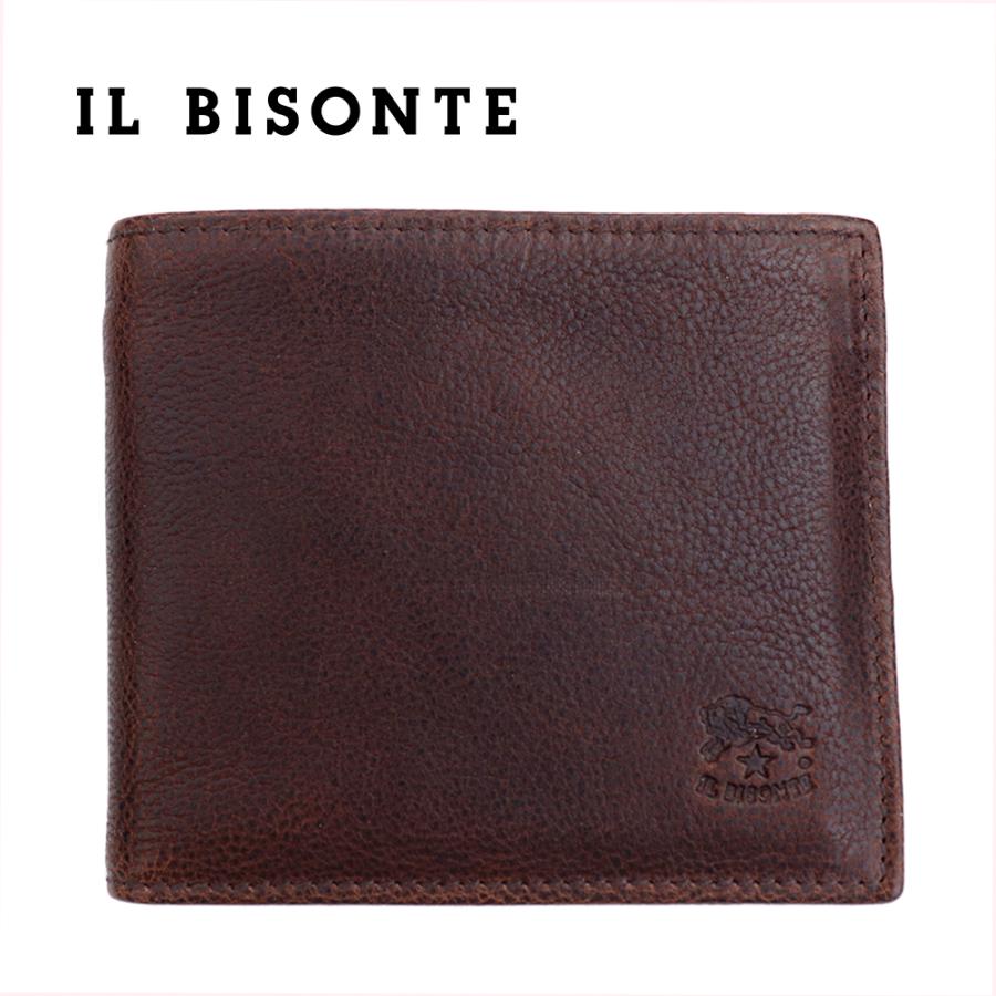 IL BISONTE イルビゾンテ 財布 二つ折り 小銭入れ付き ダーク IL BISONTE イルビゾンテ 財布 二つ折り 小銭入れ付き ダーク