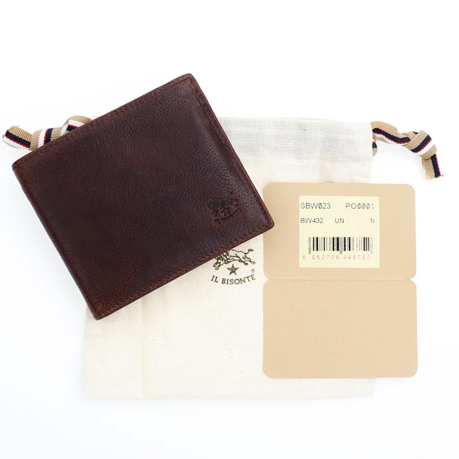 IL BISONTE イルビゾンテ 財布 二つ折り 小銭入れ付き ダーク IL BISONTE イルビゾンテ 財布 二つ折り 小銭入れ付き ダーク