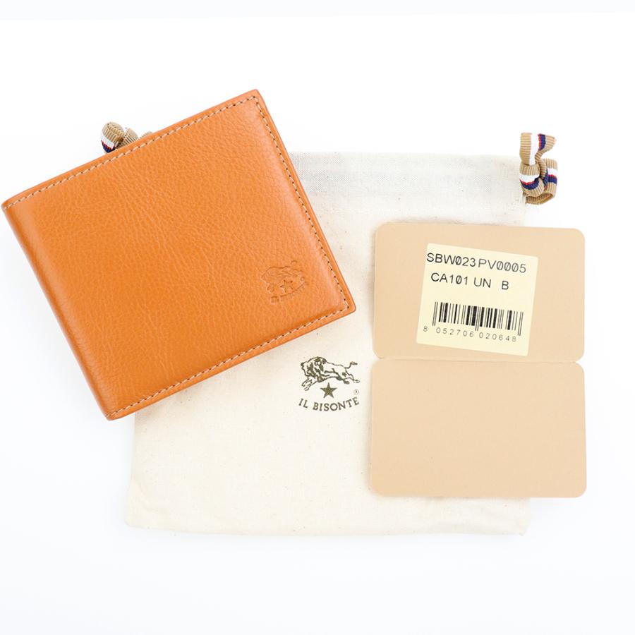 IL BISONTE イルビゾンテ 財布 二つ折り 小銭入れ付き キャメル IL BISONTE イルビゾンテ 財布 二つ折り 小銭入れ付き キャメル
