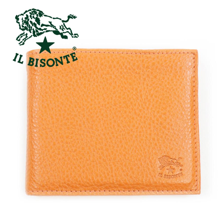 IL BISONTE イルビゾンテ 財布 二つ折り 小銭入れ付き オレンジ IL BISONTE イルビゾンテ 財布 二つ折り 小銭入れ付き オレンジ
