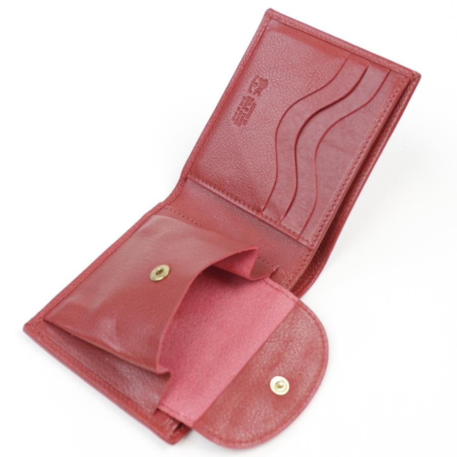 イルビゾンテ 財布 二つ折り IL BISONTE 小銭入れ付き ルビーレッド
