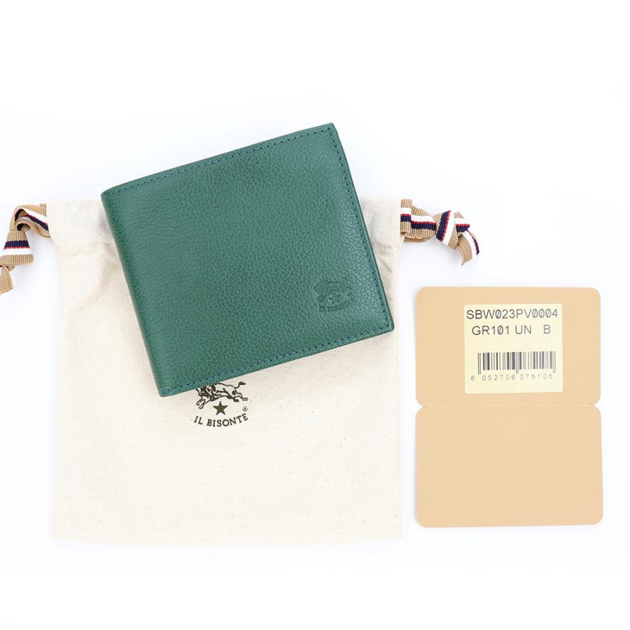 IL BISONTE イルビゾンテ 財布 二つ折り 小銭入れ付き ヴェルデ IL BISONTE イルビゾンテ 財布 二つ折り 小銭入れ付き ヴェルデ