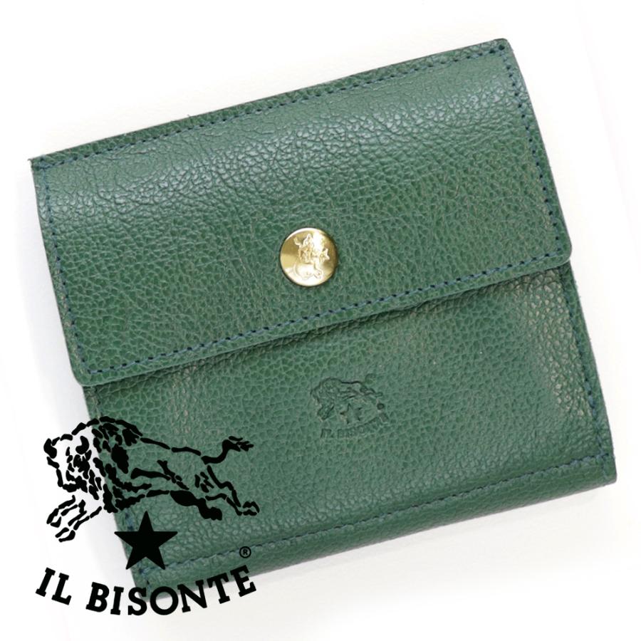 イルビゾンテ 財布 二つ折り IL BISONTE ダブルボタン レザー 本革 ヴェルデ グリーン 緑 レディース メンズ 小銭入れ付き コンパクト  スマート SMW059 : ilbisonte-0019-verde : ブランドパークス Yahoo!店 - 通販 - Yahoo!ショッピング