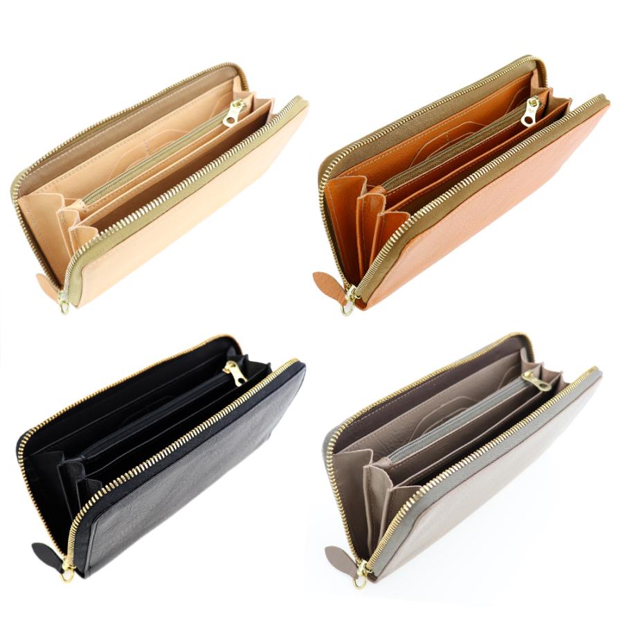 美品‼️ イルビゾンテ　ラウンドファスナー　ロングウォレット　ヌメ革 IL BISONTE（イルビゾンテ） 長財布 ラウンドファスナー メンズ