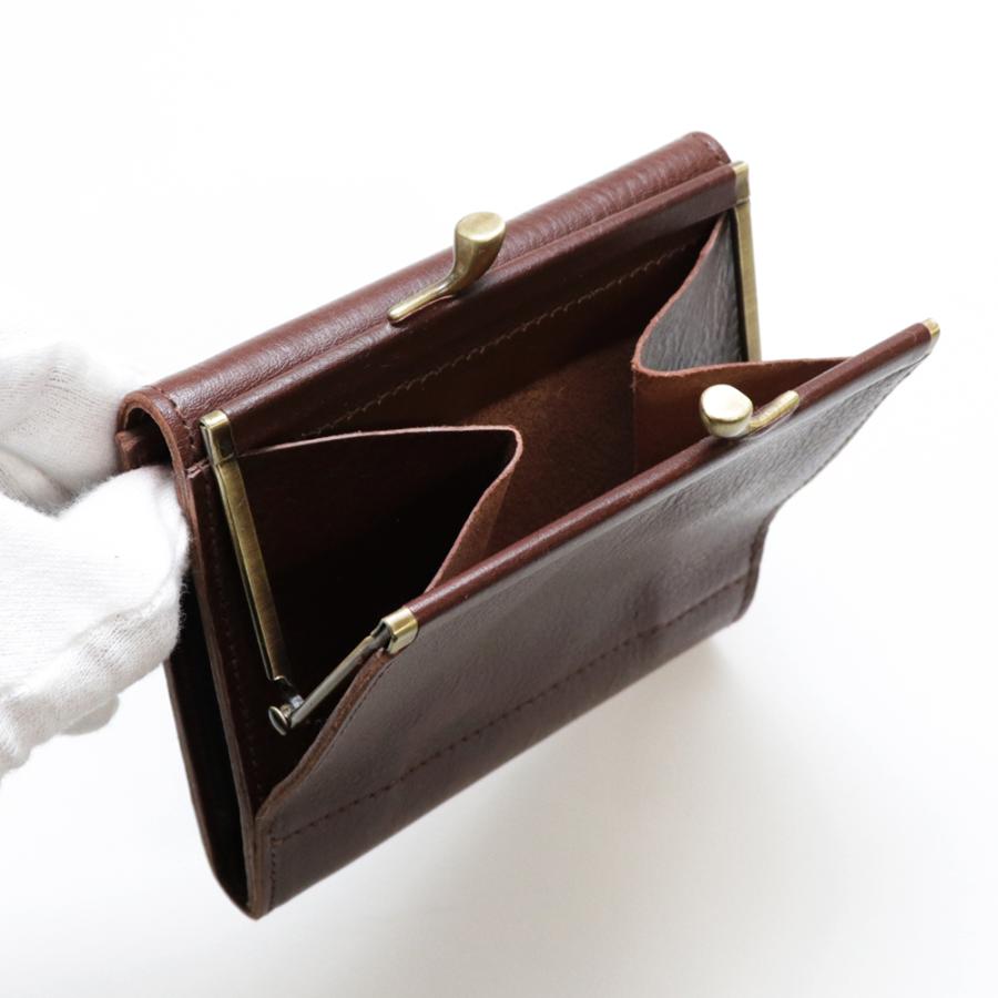IL BISONTE（イルビゾンテ） 財布 二つ折り がま口 レザー 本革